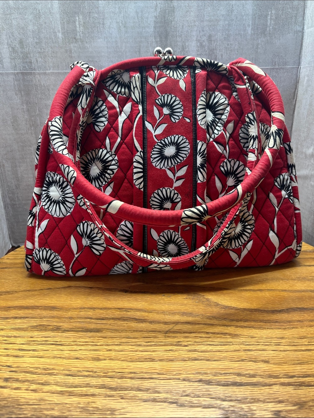 Vera Bradley red snap closure shoulder bag